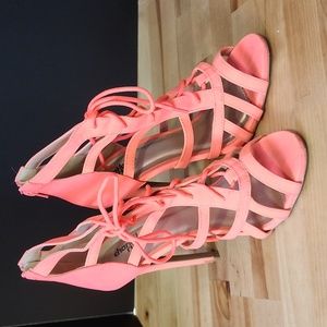 Charlotte Russe size 9 Coral High Heels Worn